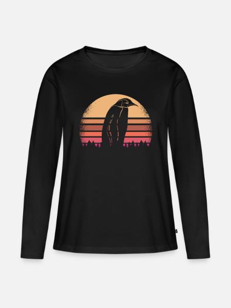 Pinguin - Frauen Premium Bio Langarmshirt - Schwarz