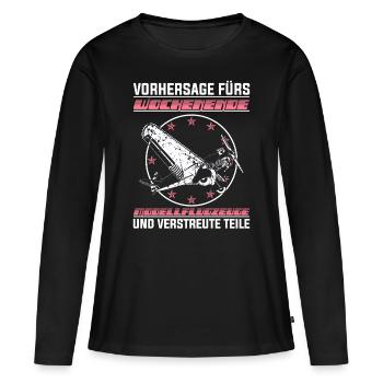 Modellflug Modellflieger Modellbauer Geschenk - Frauen Premium Bio Langarmshirt - Schwarz - Vorne - Julia (174cm)