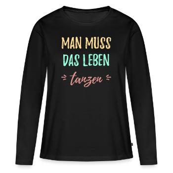 Tanzen - Frauen Premium Bio Langarmshirt - Schwarz - Vorne - Julia (174cm)