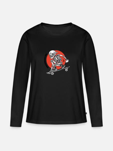Longskate Downhill Series 02 - Frauen Premium Bio Langarmshirt - Schwarz