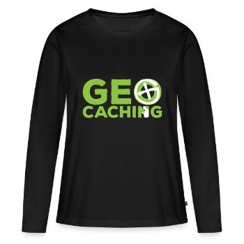 Geocaching Freizeit im Namen - Frauen Premium Bio Langarmshirt - Schwarz - Vorne - Julia (174cm)