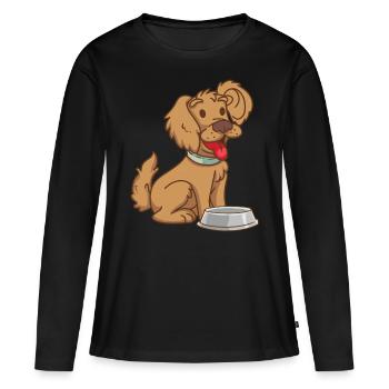 Chien enfants bébé animaux animaux animaux chiens - T-shirt manches longues Premium bio Femme - noir - Devant - Julia (174cm)