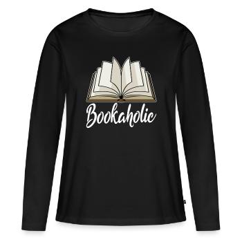 Livres bibliothèque rat de bibliothèque cadeau rat de bibliothèque - T-shirt manches longues Premium bio Femme - noir - Devant - Julia (174cm)