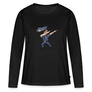 Dabbing flic Dab police - T-shirt manches longues Premium bio Femme - noir - Devant - Julia (174cm)
