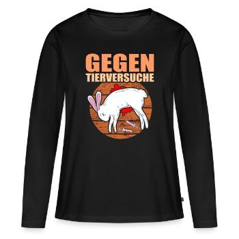 Gegen Tierversuche Abschaffen Tierschützer - Frauen Premium Bio Langarmshirt - Schwarz - Vorne - Julia (174cm)