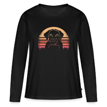 Labrador - T-shirt manches longues Premium bio Femme - noir - Devant - Julia (174cm)