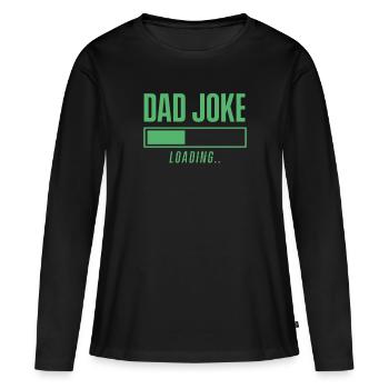 Papa Blague Papa Blague Drôle Père Blagues - T-shirt manches longues Premium bio Femme - noir - Devant - Julia (174cm)