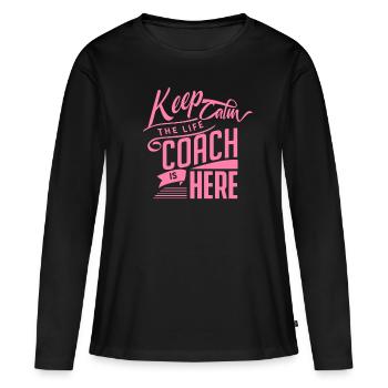 Formateur Coach de vie Coaching de vie - T-shirt manches longues Premium bio Femme - noir - Devant - Julia (174cm)