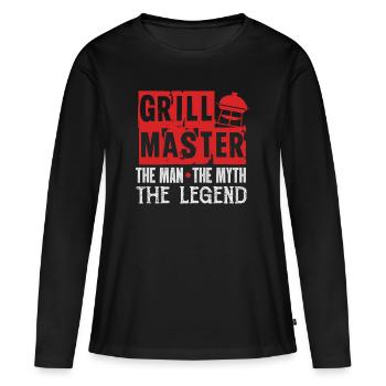 Grill grill master - T-shirt manches longues Premium bio Femme - noir - Devant - Julia (174cm)