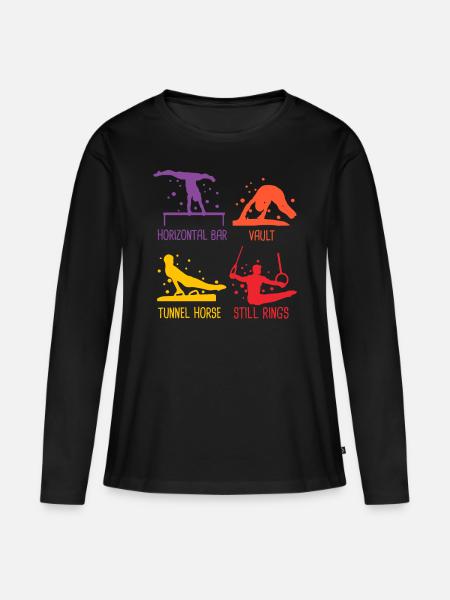 Turnerinnen und Turner Ausstellung für Bodenübunge - Frauen Premium Bio Langarmshirt - Schwarz