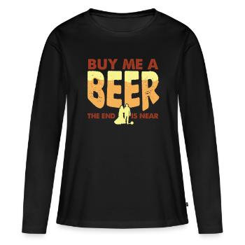 Soirée de célibataire - T-shirt manches longues Premium bio Femme - noir - Devant - Julia (174cm)