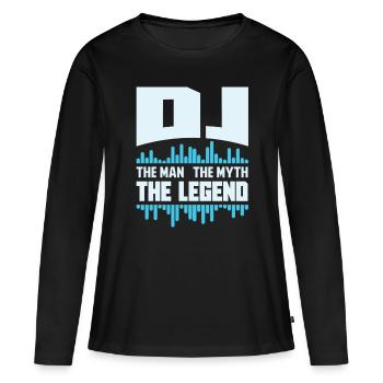 DJ - T-shirt manches longues Premium bio Femme - noir - Devant - Julia (174cm)