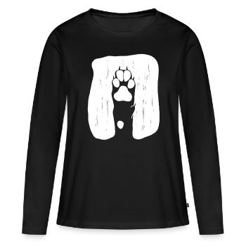 Hundepfote - Frauen Premium Bio Langarmshirt - Schwarz - Vorne - Julia (174cm)