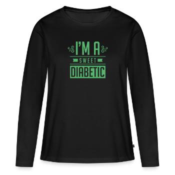 Diabetic - Women's Premium Organic Long Sleeve Shirt - black - Front - Julia (174cm)