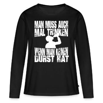 lustige Sprüche bayerisch Bier Wiesn - Frauen Premium Bio Langarmshirt - Schwarz - Vorne - Julia (174cm)