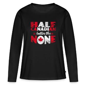 Le Canada - T-shirt manches longues Premium bio Femme - noir - Devant - Julia (174cm)