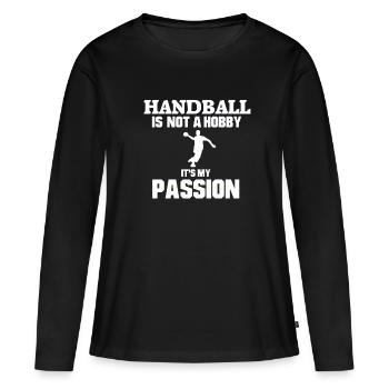 Joueur de handball passion - T-shirt manches longues Premium bio Femme - noir - Devant - Julia (174cm)