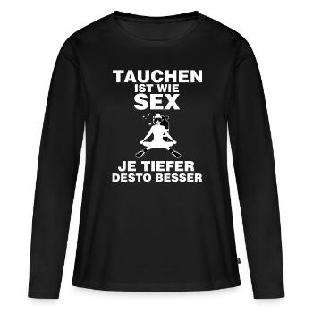 La plongée est comme un cadeau de plongée sous-marine - T-shirt manches longues Premium bio Femme - noir - Devant - Julia (174cm)