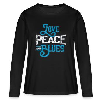 Blues - T-shirt manches longues Premium bio Femme - noir - Devant - Julia (174cm)