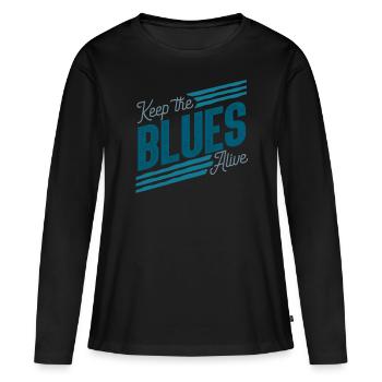 Blues - T-shirt manches longues Premium bio Femme - noir - Devant - Julia (174cm)