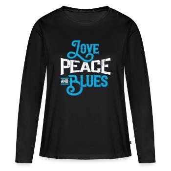 Blues - T-shirt manches longues Premium bio Femme - noir - Devant - Julia (174cm)