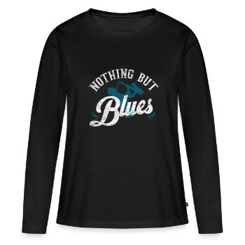 Blues - T-shirt manches longues Premium bio Femme - noir - Devant - Julia (174cm)