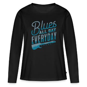 Blues - T-shirt manches longues Premium bio Femme - noir - Devant - Julia (174cm)