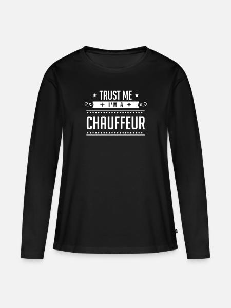 Chauffeur chauffeur autocoureur team - Vrouwen Premium Bio shirt met lange mouwen - zwart