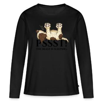 Pssst1 1 - T-shirt manches longues Premium bio Femme - noir - Devant - Julia (174cm)