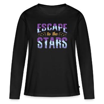 Galaxie Astronaut - Frauen Premium Bio Langarmshirt - Schwarz - Vorne - Julia (174cm)