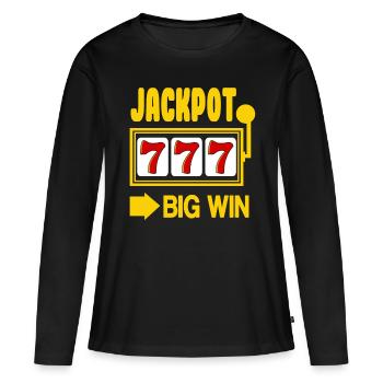 Jackpot Spielo Casino Gambler Slots jeu de machine à sous - T-shirt manches longues Premium bio Femme - noir - Devant - Julia (174cm)