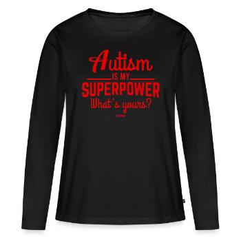 Autismus besonders Entwicklungsstörung - Frauen Premium Bio Langarmshirt - Schwarz - Vorne - Julia (174cm)