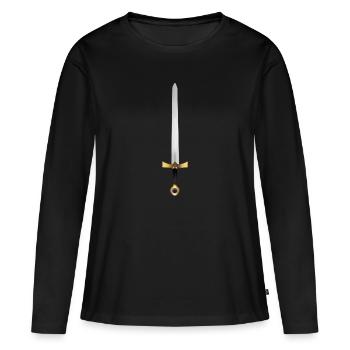 Épée de chevalier d'or - T-shirt manches longues Premium bio Femme - noir - Devant - Julia (174cm)