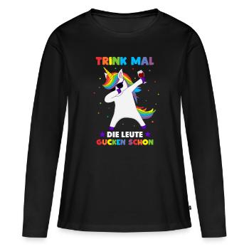 Bachelorette party drinking toast - Women's Premium Organic Long Sleeve Shirt - black - Front - Julia (174cm)