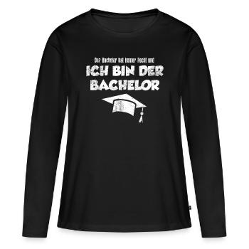 Bachelor Studium - Frauen Premium Bio Langarmshirt - Schwarz - Vorne - Julia (174cm)