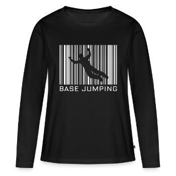 Base-Jumping Hobby mit Barcode - Frauen Premium Bio Langarmshirt - Schwarz - Vorne - Julia (174cm)