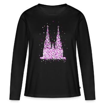 Cathédrale de Cologne - T-shirt manches longues Premium bio Femme - noir - Devant - Julia (174cm)