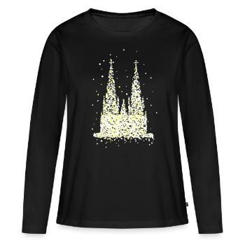 Cathédrale de Cologne - T-shirt manches longues Premium bio Femme - noir - Devant - Julia (174cm)