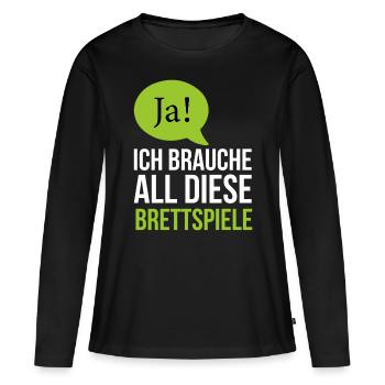 Brettspiel Brettspiele Tabletop RPG Schach Witzig - Frauen Premium Bio Langarmshirt - Schwarz - Vorne - Julia (174cm)