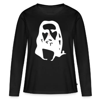 illusion d'optique de Jésus - T-shirt manches longues Premium bio Femme - noir - Devant - Julia (174cm)