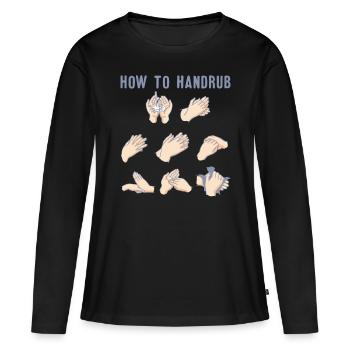 How to handrup - T-shirt manches longues Premium bio Femme - noir - Devant - Julia (174cm)