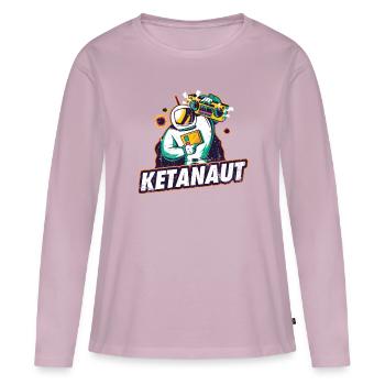 Keta tanzen Astronaut Techno Underground - Frauen Premium Bio Langarmshirt - Altrosa - Vorne - Julia (174cm)
