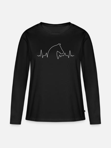 Équitation cheval fille cheval équitation équitation - T-shirt manches longues Premium bio Femme - noir