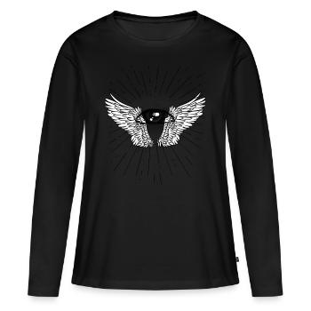 Dieu Jésus Mort Funérailles Deuil au-delà du ciel - T-shirt manches longues Premium bio Femme - noir - Devant - Julia (174cm)