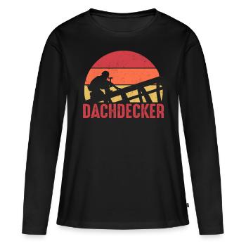 Dachdecker - Frauen Premium Bio Langarmshirt - Schwarz - Vorne - Julia (174cm)