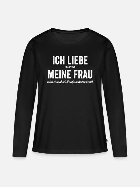 Einmal mit Profis arbeiten Lustiger Spruch - Frauen Premium Bio Langarmshirt - Schwarz