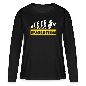 Riding Mototcycle Evolution - T-shirt manches longues Premium bio Femme - noir - Devant - Julia (174cm)