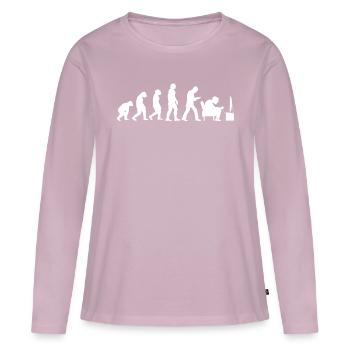 Gamer Gaming PC Jeux de console EVOLUTION Zocker PC - T-shirt manches longues Premium bio Femme - rose poudré - Devant - Julia (174cm)