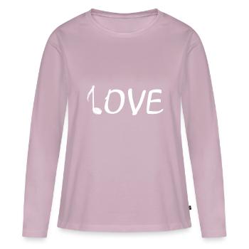 Musik - Frauen Premium Bio Langarmshirt - Altrosa - Vorne - Julia (174cm)