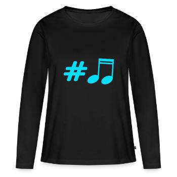 Musik - Musiknote - Frauen Premium Bio Langarmshirt - Schwarz - Vorne - Julia (174cm)